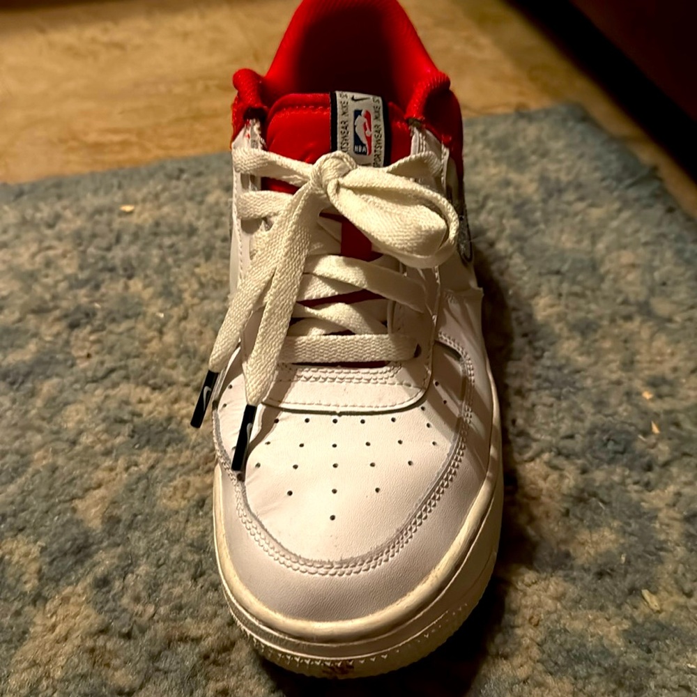 Nike Air Force 1 red and white size 6.5 GS